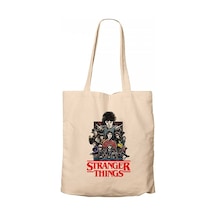Stranger Things Characters Krem Kanvas Bez Çanta Krem
