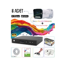 Adecam 8 Li Full Hd Ahd Güvenlik Kamera Sistemi Cepten İzleme - Gece Renkli & Sesli Set + 30 Gün Kayıt