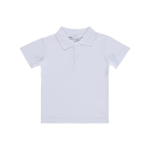 Civil Boys Erkek Çocuk Palmiye Nakışlı Polo Yaka 2-5 Yaş Tişört - Beyaz