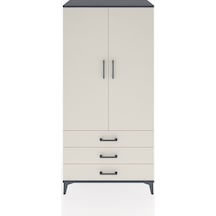 Hyperion Dolap Tek Raflı 3 Çekmeceli Tek Askılı 88x44x182 Antrasit-aytaşı Antrasit