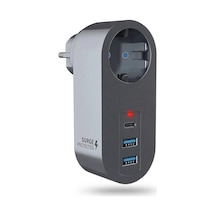 Orret Home Akım Korumalı Priz 2 Usb 1 Type-c Girişli Duvar Tipi Priz Çoklayıcı, Çocuk Korumalı Usb Şarjlı Priz Adaptörü, Telefon Tablet Şarj İçin Çoklu Duvar Prizi