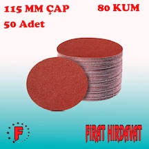 115 MM Cırt Zımpara 80 Kum 50 Adet