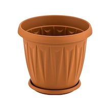 Omnipazar Sy-5701 1 Litre Plastik Ürgüp Saksı Takım No 1 Kahverengi