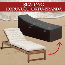 Siyah Şezlong Koruma Örtüsü, Koruyucu Kılıf, Su Geçirmez, Güneşten Korur, Toz Ve Kir Önleyici Branda Siyah