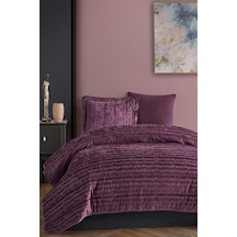 Elart Velvet Kadife Comfort Set Modern Uyku Seti Tek Kişilik Mürdüm 2 Parça