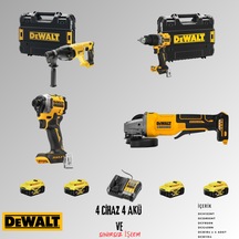 Dewalt DCH133NT + DCD805NT + DCF850N + DCG408N 4 Adet 5 Amper Akü + Şarj Aleti Set