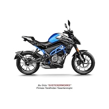 Cfmoto 250nk Orta Tattoo Desen Dövme Sticker Set Sağ Ve Sol Yeni Kasa Uyumlu Siyah