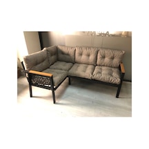 Miami Melisa 2+2 Köşe Yön Değiştirilebilir Koltuk Takımı Balkon-bahçe-kafe-mutfak-takımı Cappucino