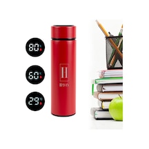 Isim Tasarımlı Dijital Sıcaklık Göstergeli Çelik Termos Kırmızı