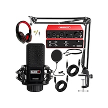 Midex Functional Paket-1 Stüdyo Ekipmanları Mikrofon 4 Çıkış Ses Kartı Full Set