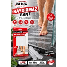 Şeffaf Kaydırmaz Bant 10 Adet 19 Mm X 20 Cm Kendinden Yapışkanlı Suya Dayanıklı Banyo Duş Küvet Band