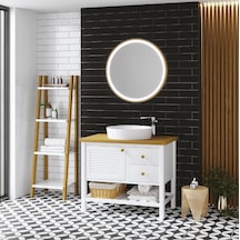 Denko Smarto 95 Cm Mdf Beyaz Banyo Dolabı Takımı + Boy Dolabı Beyaz