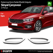 S-dizayn Fiat Egea Parlak Krom Sinyal Çerçevesi 2 Prç. Abs Plastik Dolgulu 2015 Üzeri A+ Kalite
