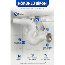 Körüklü Lavabo Sifonu Esnek Gider Borusu Kolay Montaj Koku Önleyici