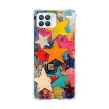 Printify Oppo Reno4 Lite İle Uyumlu Düşlerin Dansı Serisi Yıldız Dansı Tasarımlı Uv Baskılı Köşe Korumalı Antişok Kılıf Şeffaf