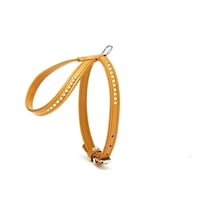 Doggie Flotter Swarovski Taşlı Deri Köpek Göğüs Tasması 1.2 x 25-35 CM Kamel Camel