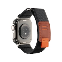 Apple Uyumlu Watch Ultra 49mm Hasır Kordon Mtr Krd-106 Strap Kayış-siyah-gri