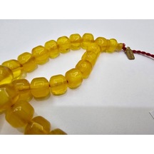 Omari İmzalı Sertifikalı Alman Faturan Sıkma Kehribar Tesbih 10,7 X 11,7 Mm Fıçı Kesim