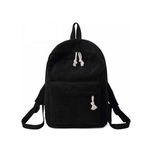 Günlük Kız Yumuşak Kadife Saf Renk Sırt Çantası Genç Büyük Kapasiteli Okul Çantası Beige Bej