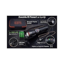 6000 Lümen 60w Şarjlı El Feneri - 2 Km Menzilli 10400 Mah Powerbank 4 Pilli Metal Fener Rt-t709 Çok Renkli