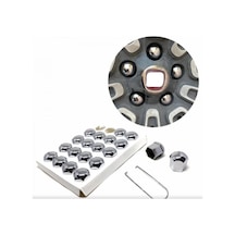 Bijon Kapağı Seti 20 Adet Krom Jant Bijon Koruma Kapağı 17mm / 19mm Oto Jant Somun Kapak Seti Düz, 19mm