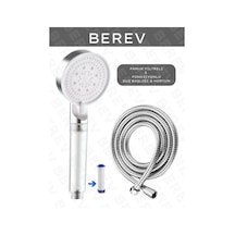 Berev  Filtreli 5 Fonksiyonlu Krom Yüksek Basınçlı Ayarlanabilir Duş Başlığı 150 Cm Hortum Krom