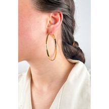Çelik Halka Küpe 6cm - Gold çok renkli