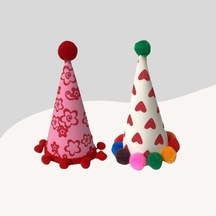 Kediler Ve Küçük Irk Köpekler İçin 2li Parti Şapkası Ps43 El Yapımı
