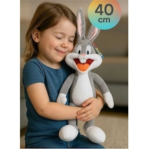Sevimli Bugs Bunny Peluş Oyuncak 40 Cm Uyku Arkadaşı Beyaz