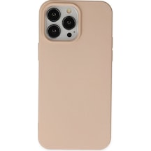 Apple, Uyumlu iPhone 14 Pro Kılıf Nano İçi Kadife Silikon - Pudra