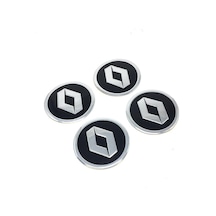 Renault Jant Göbeği Alüminyum Sticker Yapıştırma 60Mm 4'Lü Set