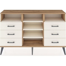 Arges Konsol 5 Raflı 6 Çekmeceli 132x30x83 Çam-aytaşı/aytaşı Aytaşı/aytaşı