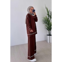 Kahijab Biye Detay Merserize Takım - Kahverengi Kahverengi