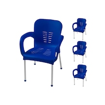 Onurçeşitpazari Comfort Aliminyum Ayaklı Mavi 4 Adet Sandalye