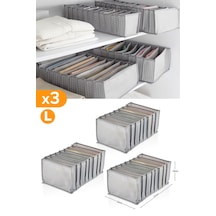 Serstil 3 Adet - 8 Gözlü Gri Benekli Çekmece İçi Düzenleyici Organizer Large Diğer