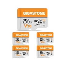 Gıgastone 256 Gb 5'li Paket Microsdxc Hafıza Kartı, Sd Adaptörlü, Gopro Aksiyon Kamerası Drone Djı Tablet Ve Anahtar 1 İçin, 100 Mb/s'ye Kadar, Uhs-ı U3 V30 Sınıf 10, 4k Uhd Video Mikro Sd Kart