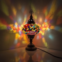 Dekoratif MOZAİK RENKLİ OTANTİK DESENLİ MOZAİK GECE LAMBASI
