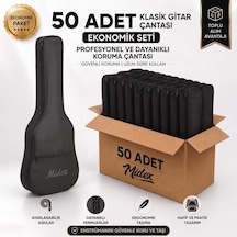 Midex Gk-40k-50x Klasik Gitar Çantası 50'li Paket Kaliteli Siyah Kılıf 50 Adet