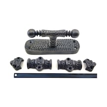 Antika Tarz Dekoratif Pirinç Üstten İspanyolet - 133x40 Mm, Oksit