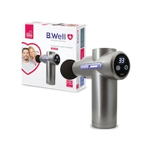 B.well Swiss Med-450 Masaj Tabancası, 33 Hız Seviyeli Elektrikli Kas Perküsyon Masajı, 4 Masaj Başlığı, 1.800 Mah Pil, Otomatik Kapanma Ve Usb-c Şarj Kablosu