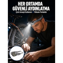 Şarj Edilebilir Kafa Feneri Kamp Tamir Ve Outdoor Kullanımına Uygun - Lisinya Gri