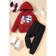 Uyguntarz Çocuk Sweet Dream Panda Eşofman Takımı Kırmızı