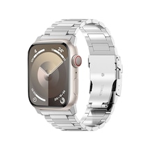 iOs Watch Uyumlu Se 2023 İçin 44mm 26mm Emniyet Tokası Titanyum Alaşımlı Saat Bandı Gümüş