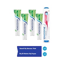 Sensodyne Ferah Nane Diş Macunu 75ml X 4 Adet + Diş Eti Bakımı Diş Fırçası Yumuşak Temel Bakım