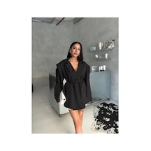 Solena Kadın Yeni Sezon Tasarım Bağlamalı Ceket Siyah2211q Siyah2211q