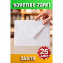 25 Adet 13x18 Cm Premium Kalite Davetiye Zarfı Beyaz