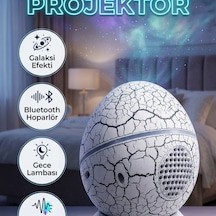 Dinozor Yumurtası Galaksi Projektör Gece Lambası Bluetooth Hoparlörlü Müzik Ve Işık Senkronizasyonlu Renkli