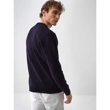 Xint Lacivert Doğal Yün Dokulu Regular Fit Kazak 801839