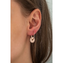 925 Ayar Rose Altın Kaplama Klipsli Çark Gümüş Küpe 925 Ayar Rose Altın Kaplama Klipsli Çark Gümüş Küpe