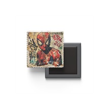 Spider-man - Baskılı Buzdolap Magneti Kare - 9x9 Cm